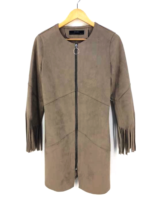ZARA BASIC（ザラベーシック） フリンジフェイクスウェードコート レディース アウター