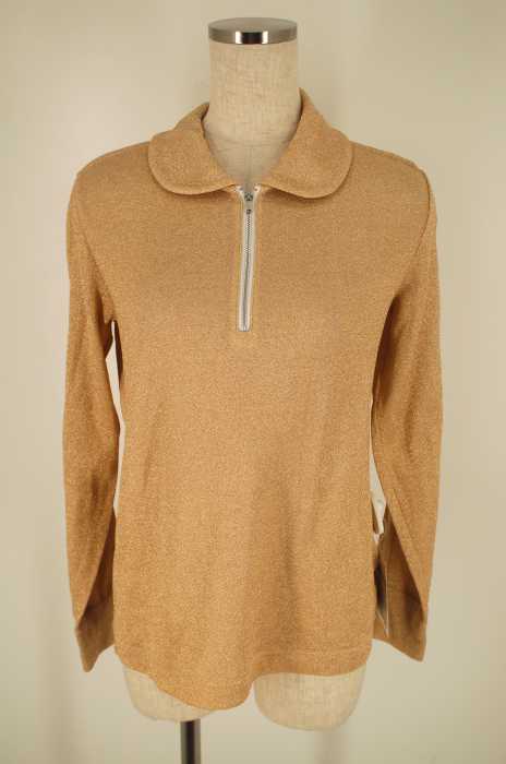 tricot COMME des GARCONS （トリココムデギャルソン） AD2005ゴールドラメ丸襟ジップシャツ レディース トップス