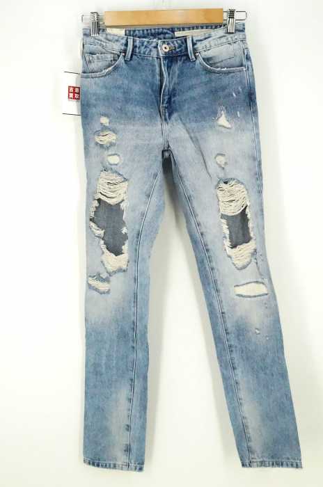 ZARA (ザラ) クラッシュデニムパンツ レディース パンツ