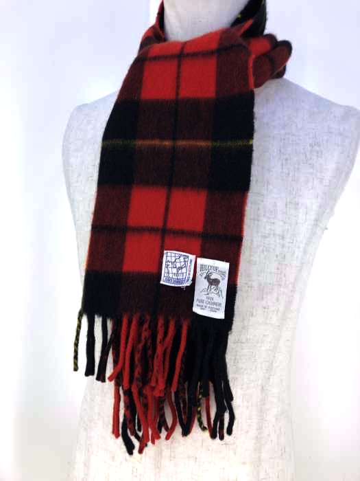 Hilltop(ヒルトップ) カシミヤチェックマフラー レディース ファッション雑貨