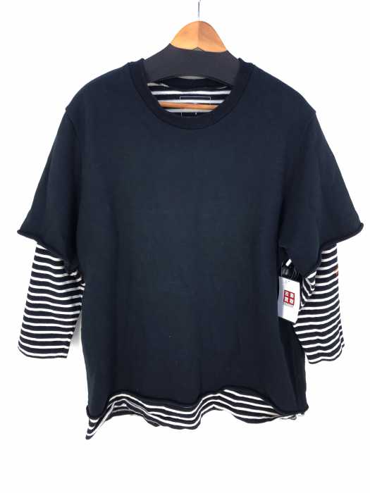 uniform experiment（ユニフォームエクスペリメント） SLEEVE BORDER LAYERED CREW NECK SWEAT メンズ トップス