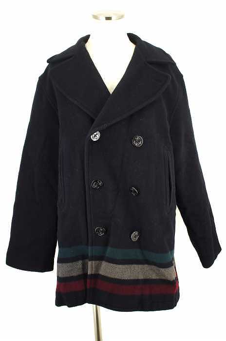 TOMMY HILFIGER (トミーヒルフィガー) ウール混ラインデザインピーコート メンズ アウター