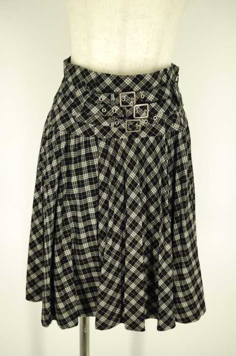 BURBERRY BLUE LABEL(バーバリーブルーレーベル) ベルト付きウール混チェックプリーツスカート レディース スカート