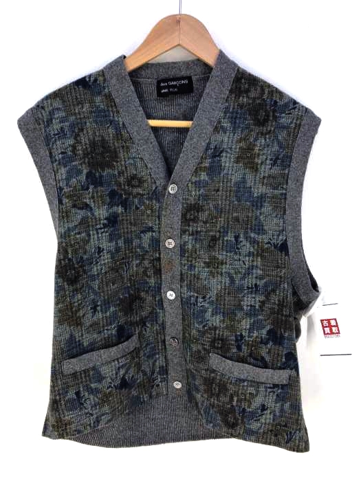 COMME des GARCONS HOMME PLUS（コムデギャルソンオムプリュス） AD1988 花柄チェックウールベスト メンズ トップス