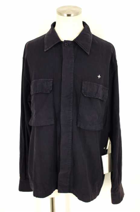 STONE ISLAND （ストーンアイランド） 比翼ポケット付きボタンシャツ メンズ トップス