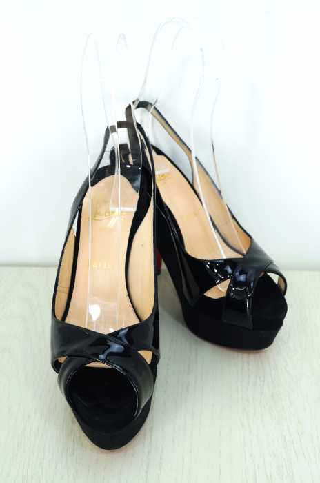 CHRISTIAN LOUBOUTIN（クリスチャンルブタン） MRS PROPRE チャンキーヒール エナメルパンプス レディース シューズ