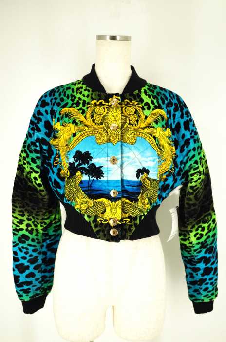 VERSACE FOR H&M （） 総柄ベロアショートブルゾン レディース アウター