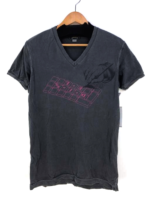 DIESEL（ディーゼル） Vネック USED加工プリントカットソー メンズ トップス