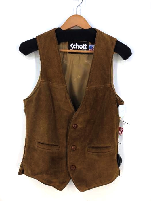 Schott（ショット） クルミボタン スウェードベスト メンズ トップス