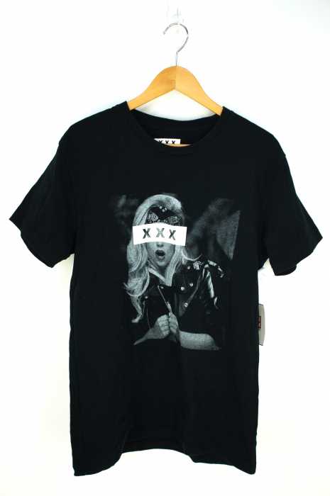 GOD SELECTION XXX（ゴッドセレクショントリプルエックス） T-SHIRT/BLACK　フロントプリントTシャツ メンズ トップス