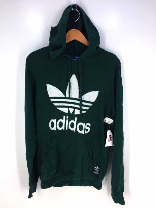 adidas （アディダス） トレフォイルロゴコットンニットプルオーバーパーカー メンズ トップス