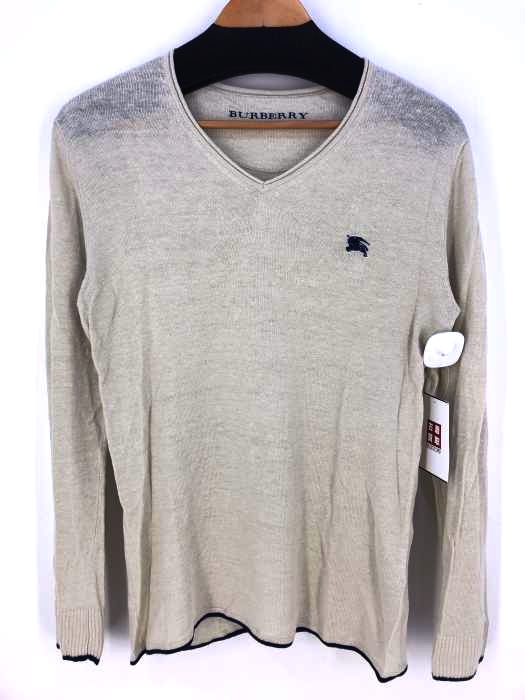 BURBERRY BLACK LABEL(バーバリーブラックレーベル) リネンVネックセーター メンズ トップス