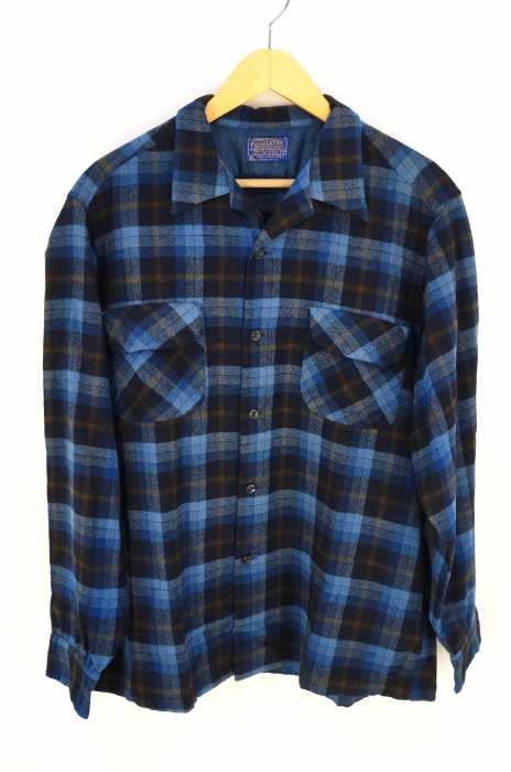PENDLETON （ペンドルトン） 70S オープンカラーウールチェックシャツ メンズ トップス