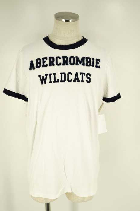 Abercrombie & Fitch （アバクロンビーアンドフィッチ） ダメージ加工ロゴ刺繍Tシャツ メンズ トップス