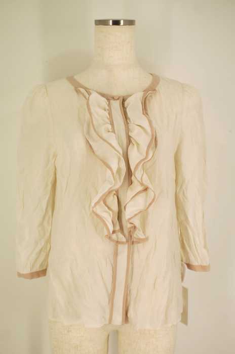 UNITED ARROWS green label relaxing (ユナイテッドアローズグリーンレーベルリラクシング) 7分丈胸元フリルシャツ レディース トップス