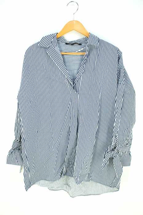 ZARA(ザラ) オーバーサイズ フレアスリーブ スキッパーシャツ レディース トップス