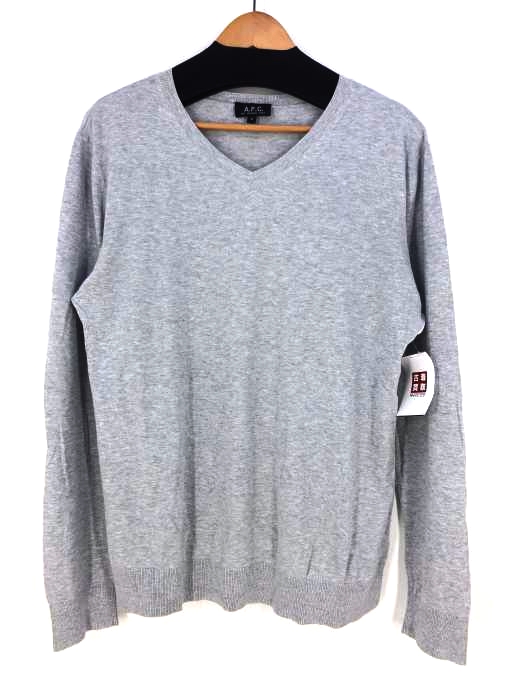 A.P.C.（アーペーセー） Vネックカシミア混コットンニット メンズ トップス