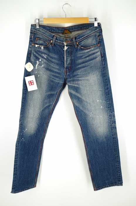 melple （メイプル） ペイント加工ボタンフライデニムパンツ メンズ パンツ