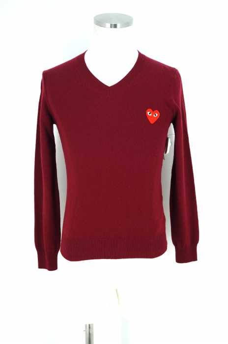 PLAY COMME des GARCONS （プレイコムデギャルソン） AD2009 ロゴワッペン付きVネックニットトップス レディース トップス