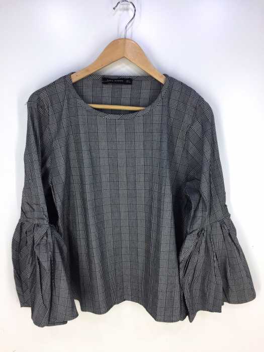 ZARA WOMAN (ザラ ウーマン) チェックフレアブラウス レディース トップス