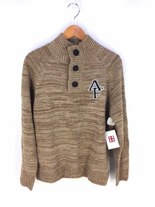 Abercrombie & Fitch(アバクロンビーアンドフィッチ) AFロゴ ボタン モックネックニット メンズ トップス