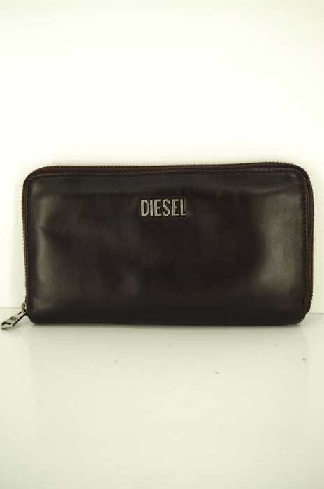 DIESEL (ディーゼル) ラウンドジップレザーロングウォレット 長財布 メンズ ファッション雑貨