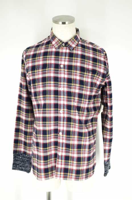 CAMBIO （カンビオ） 裾切替チェック柄シャツ メンズ トップス