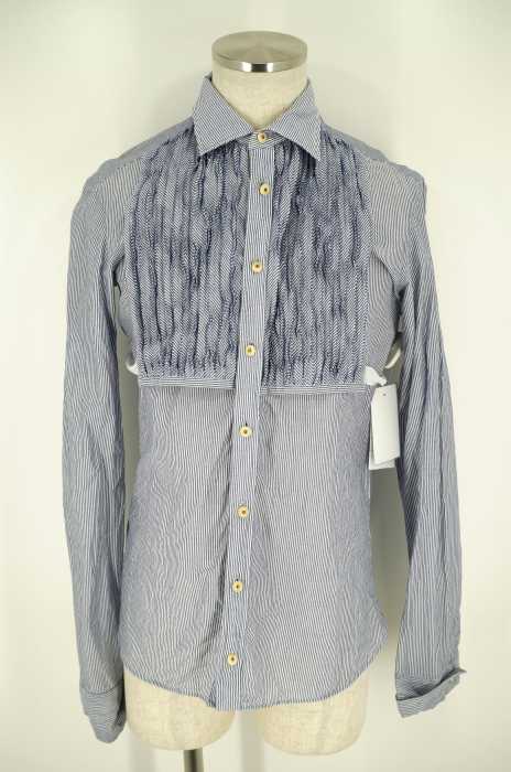kolor （カラー） Bib-Front Shirt　ストライプ長袖ボタンシャツ メンズ トップス