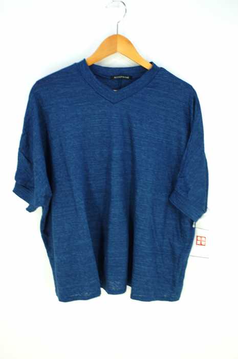 mizuiro ind（ミズイロインド） リネンインディゴ色Tシャツ レディース トップス