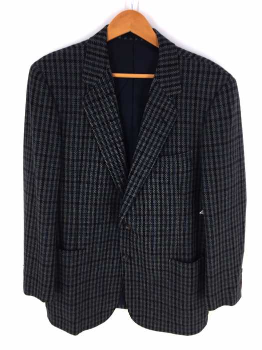Burberry's（バーバリーズ） 紺タグ チェック柄 2Bテーラードジャケット メンズ アウター