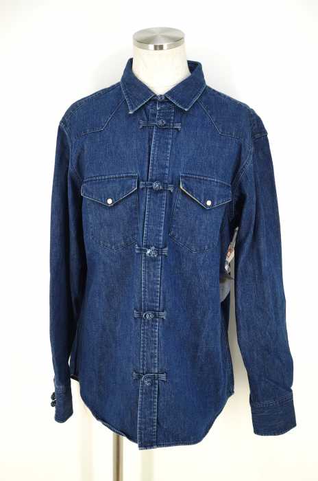 BLACK WEIRDOS (ブラック ウィドゥ) China denim shirt 刺繍入り 