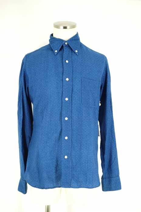 美品】GAMBERT CUSTOM SHIRTS ボタンダウンシャツ　アメリカ製 Gambert（ギャンバート） ボタンダウンシャツ リネンストライプ