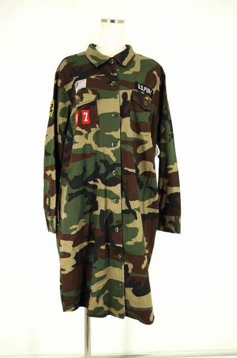 PUNYUS (プニュズ) 16SS カモ柄ミリタリーシャツワンピース レディース アウター