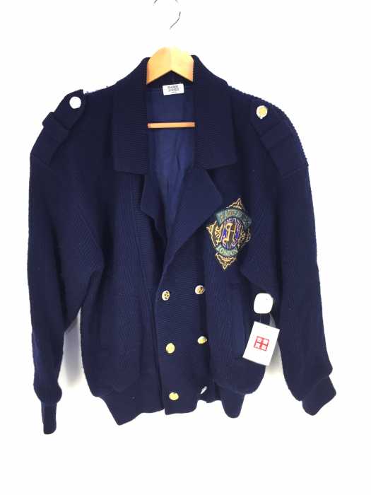 hardy amies (ハーディエミス) ワッペン付き リブニット ダブルジャケット メンズ アウター