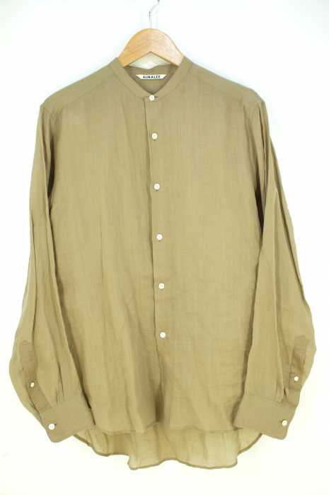AURALEE （オーラリー） HIGH COUNT RAMIE BAND COLLAR SHIRTS メンズ トップス