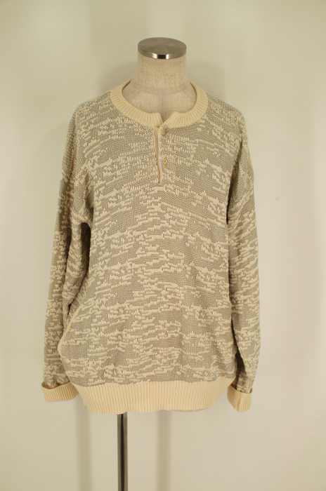 Pierre Balmain（ピエールバルマン） ヘンリーネックジャガードコットンニットプルオーバー メンズ トップス