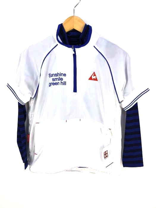 lecoqsportif（ルコックスポルティフ） ホワイト ライン セットレイヤード半袖ブルゾン レディース トップス