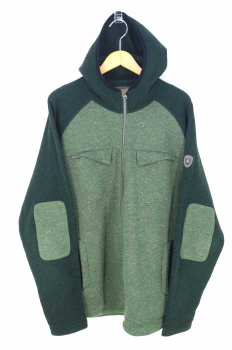 MERRELL（メレル） エルボーパッチ フード付き　ニットジップアップジャケット メンズ アウター