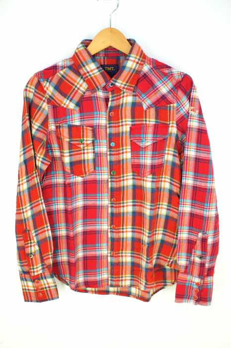 TMT（ティーエムティー） INDIGO MADRAS CRAZY PATTERN SHIRTS メンズ トップス