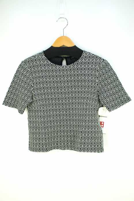 ZARA WOMAN （ザラ ウーマン） 総柄 Uネック Tシャツ レディース トップス
