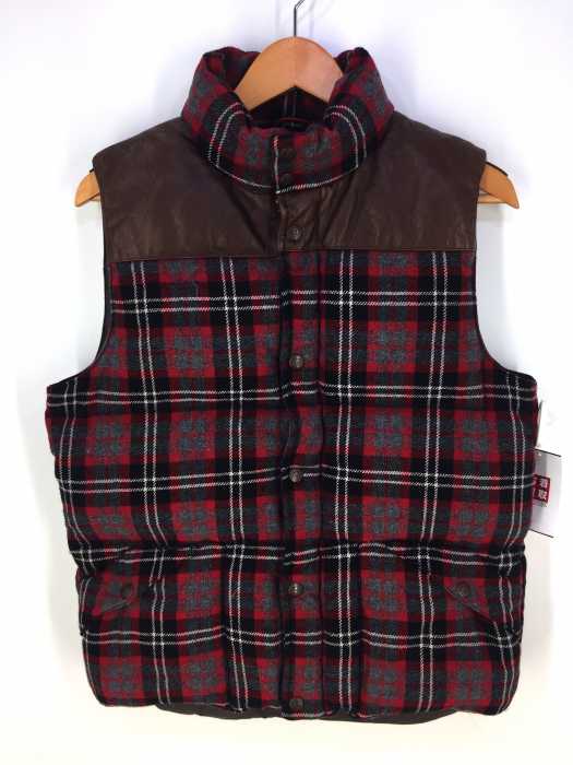 Penfield(ペンフィールド) レザー 切替 ダウン ベスト メンズ アウター