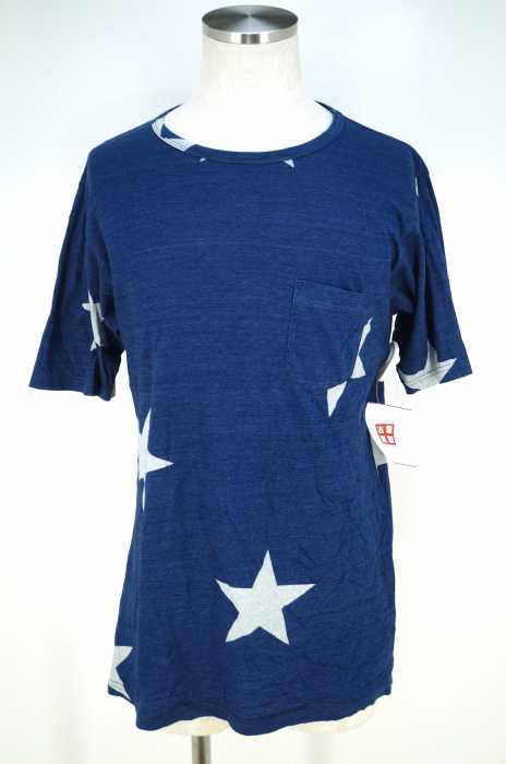 SOPHNET. （ソフネット） INDIGO BIG STAR CREW NECK POCKET TEE メンズ トップス