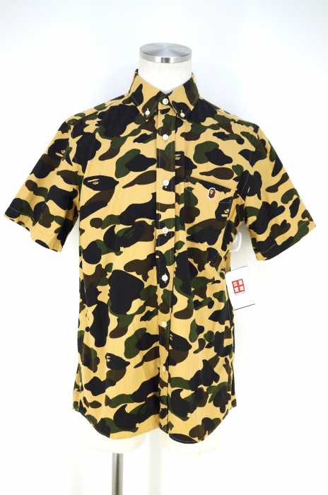 A BATHING APE （アベイシングエイプ） 1stカモ猿迷彩 半袖シアサッカーBDシャツ メンズ トップス