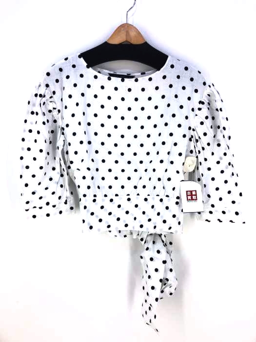 Zara Woman ザラ ウーマン バックリボンリネンドットトップス レディース トップス ブランド古着買取販売バズストア