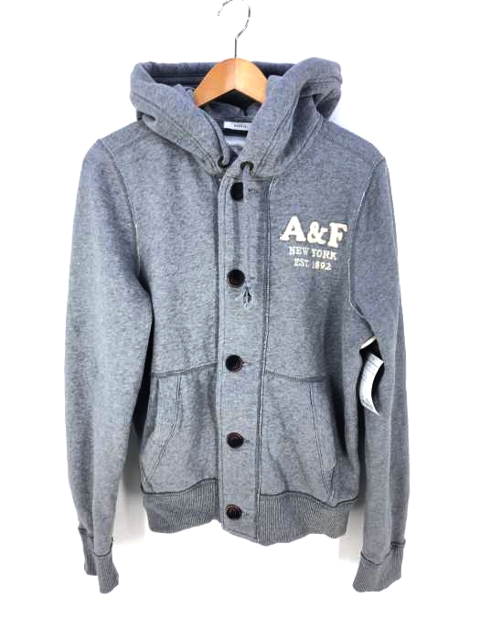 Abercrombie & Fitch（アバクロンビーアンドフィッチ） ブランドワッペン　ボタン　パーカー メンズ トップス