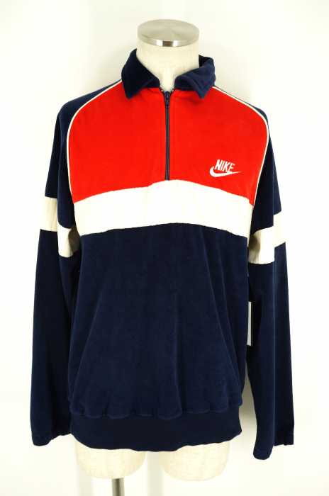 NIKE （ナイキ） 70年代 リブ裾ハーフジップベロアトップス メンズ トップス