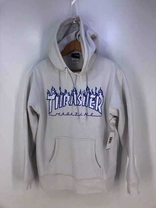 THRASHER MAGAZINE(スラッシャーマガジン) ファイヤーパターン ロゴプリント プルオーバーパーカー メンズ トップス