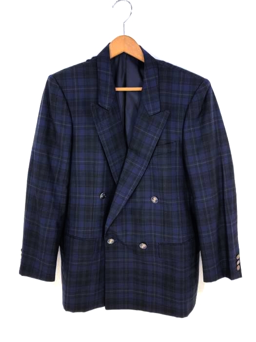 AQUASCUTUM(アクアスキュータム) チェック柄 ダブルテーラードジャケット メンズ アウター