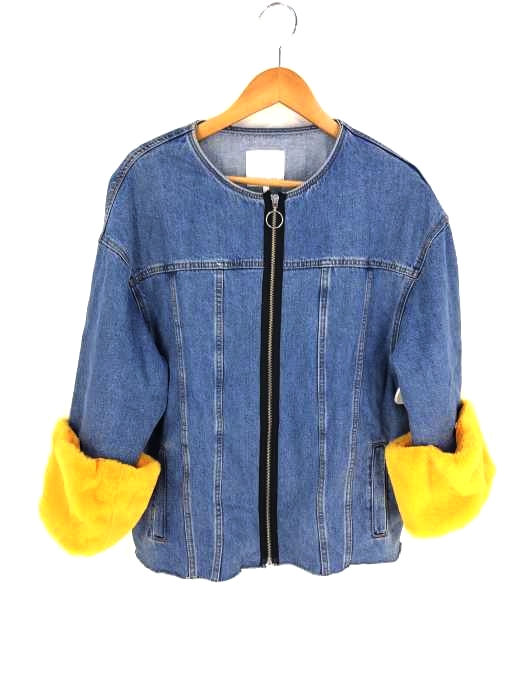 ZARA Trafaluc DENIM collection（ザラトラファルクデニムコレクション） ノーカラージップアップジャケット　袖フリースアタッチメント レディース アウター