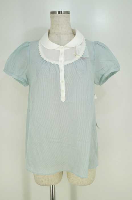 franche lippee (フランシュリッペ) ストライプ柄丸襟ブラウス レディース トップス